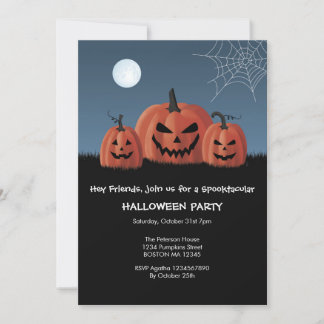 Kürbis Halloween-Einladung Einladung