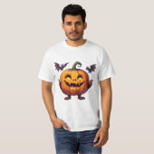 Kürbis Halloween Fledermäuse 🎃 T-Shirt (Vorne ganz)