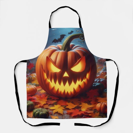 Kürbis/Halloween/Fledermauslöffel Schürze (Vorderseite)