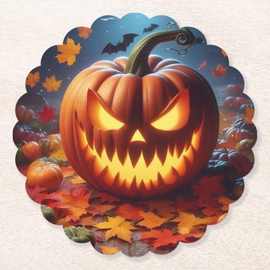 Kürbis/Halloween/Fledermauslöffel Untersetzer (Vorderseite)