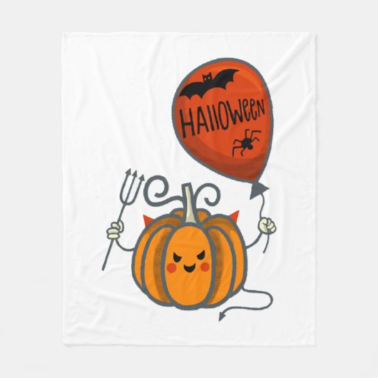 Kürbis Halloween Fleecedecke (Vorderseite)