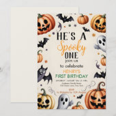 Kürbis-Halloween-Geburtstags-Einladung Customize Dankeskarte (Vorne/Hinten)