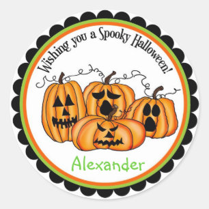 Kürbis-Halloween-Leckerei-Aufkleber Runder Aufkleber