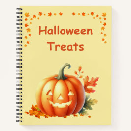 Kürbis-Halloween-Leckereien Rezeptbuch Notizblock