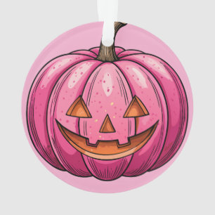 Kürbis-Halloween-Ornament in Rosa Ornament