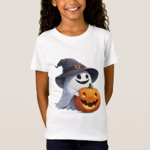Kürbis-Halloween-Party-Accessoire mit Geist in Hex T-Shirt