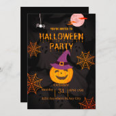 Kürbis Halloween-Party einladen Einladung (Vorne/Hinten)