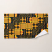 Kürbis-Halloween-Patchwork-Muster Badhandtuch Set (Handtuch)