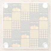 Kürbis-Halloween-Patchwork-Muster Glasuntersetzer (Rückseite)