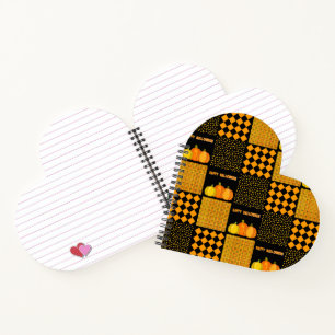 Kürbis-Halloween-Patchwork-Muster Notizblock
