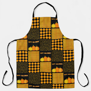 Kürbis-Halloween-Patchwork-Muster Schürze