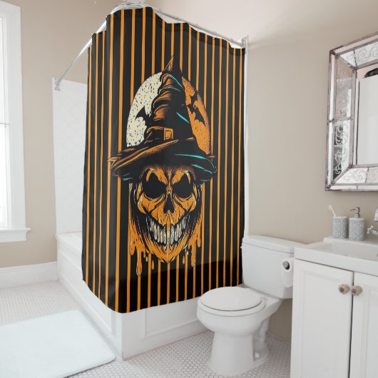 Kürbis/Halloween/Schädel/Spooky Duschvorhang (Beispiel)
