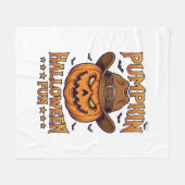 Kürbis Halloween-Spaß Jack Lantern Cowboyhut Flede Fleecedecke (Vorderseite (Horizontal))