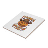 Kürbis Halloween-Spaß Jack Lantern Cowboyhut Flede Fliese (Seite)