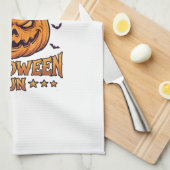 Kürbis Halloween-Spaß Jack Lantern Cowboyhut Flede Geschirrtuch (Viertel Falte)