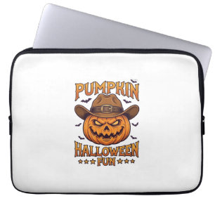 Kürbis Halloween-Spaß Jack Lantern Cowboyhut Flede Laptopschutzhülle
