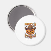 Kürbis Halloween-Spaß Jack Lantern Cowboyhut Flede Magnet (Vorderseite/Rückseite)