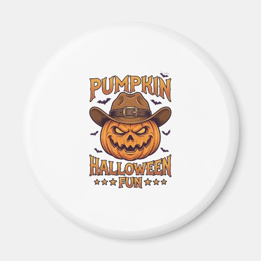 Kürbis Halloween-Spaß Jack Lantern Cowboyhut Flede Magnet (Vorne)