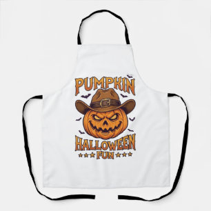 Kürbis Halloween-Spaß Jack Lantern Cowboyhut Flede Schürze