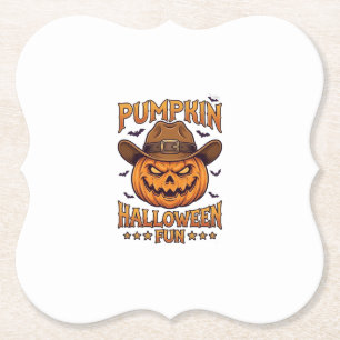 Kürbis Halloween-Spaß Jack Lantern Cowboyhut Flede Untersetzer