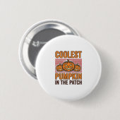 Kürbis Halloween Vintage Des Button (Vorne & Hinten)