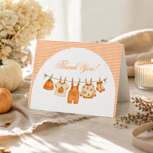 Kürbis-Herbst-Baby-Party Dankeskarte