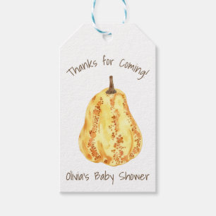 Kürbis-Herbst-Baby-Party Geschenkanhänger