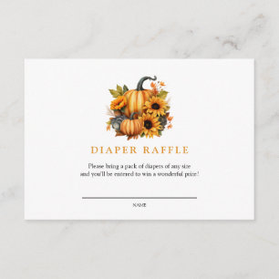 Kürbis Herbst-Baby-Party   Windel-Raffle Begleitkarte