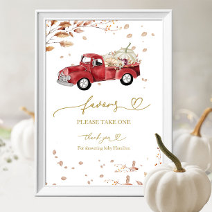 Kürbis Herbst Baby Shower Geschenke Schild
