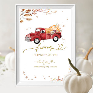 Kürbis Herbst Baby Shower Geschenke Schild