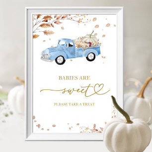 Kürbis Herbst Babys sind süßes Zeichen Poster