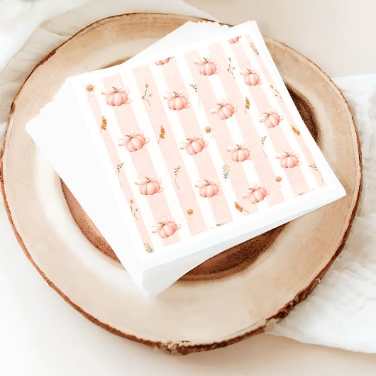 Kürbis Herbst Blumen Baby Shower Serviette