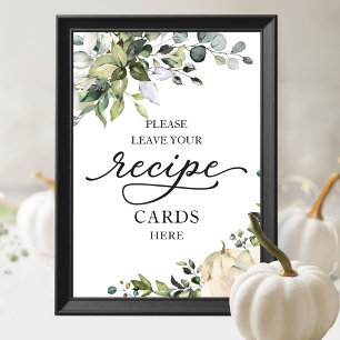 Kürbis-Herbst-Brautjungfernparty-Rezeptkarten-Schi Poster