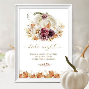 Kürbis Herbst Brautparty Date Night Jar Schild