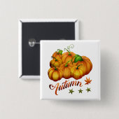 Kürbis Herbst Button (Vorne & Hinten)