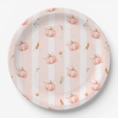 Kürbis Herbst Florale Babyparty Pappteller (Vorderseite)