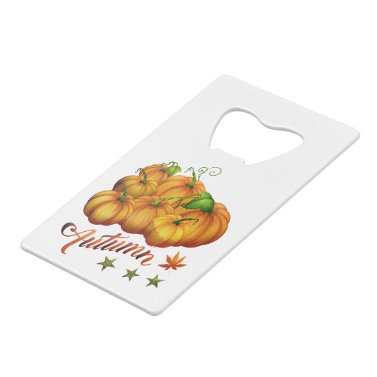 Kürbis Herbst Geldbeutel Flaschenöffner (Vorderseite Schrägansicht)