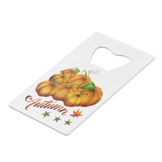 Kürbis Herbst Geldbeutel Flaschenöffner (Rückseite Schrägansicht)