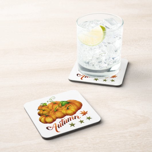 Kürbis Herbst Getränkeuntersetzer (Rechte Seite)