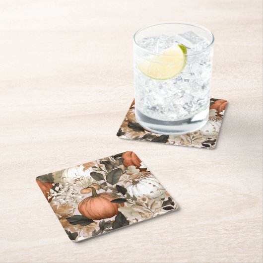 Kürbis Herbst/Herbst Erntedank Rechteckiger Pappuntersetzer (Vor Ort)