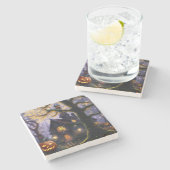 Kürbis/Herbst/Herbst/Halloween Steinuntersetzer (Seitenansicht)