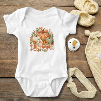 Kürbis Herbst Herbstflorales Coquette-Schleife Bab Baby Strampler