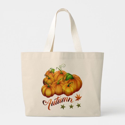Kürbis Herbst Jumbo Stoffbeutel (Rückseite)
