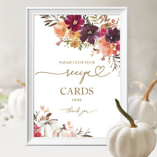 Kürbis-Herbst-Junggesellinnenabschied-Rezeptkarte- Poster