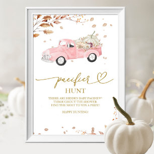 Kürbis Herbst Mädchen Baby Shower Schnuller Jagd S Poster