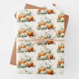Kürbis Herbst Neutrale Babyparty Geschenkpapier Set