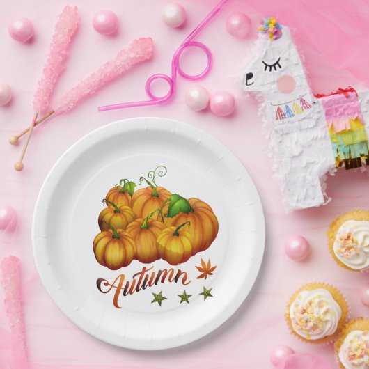 Kürbis Herbst Pappteller (Party)