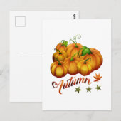 Kürbis Herbst Postkarte (Vorne/Hinten)