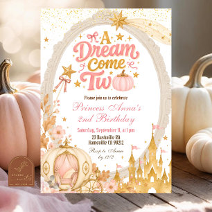 Kürbis Herbst Prinzessin Traum wird zwei Geburtsta Einladung