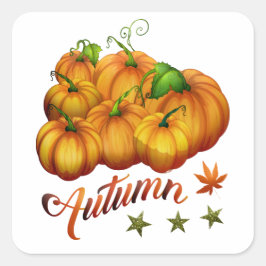 Kürbis Herbst Quadratischer Aufkleber